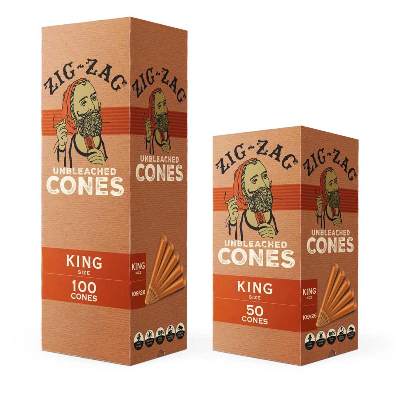 ZIG-ZAG UNBLEACHED CONES KING SIZE