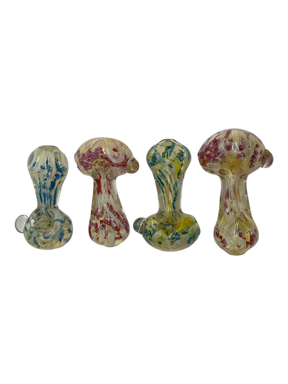 SILVER FUMING DOTTED HEAVY HANDPIPE 4" - BAG OF 5CT
