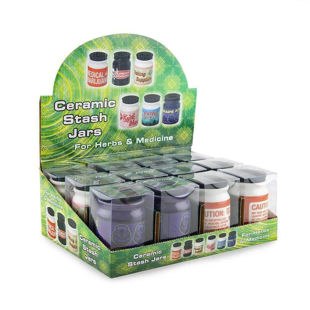 FUJIMA ASSORTED CERAMIC STORAGE JARS - 12CT