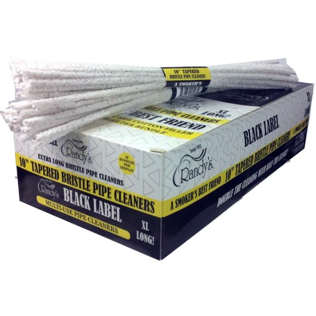 RANDY'S XL 10 INCH BRISTLE PIPE CLEANER DISPLAY - 30CT
