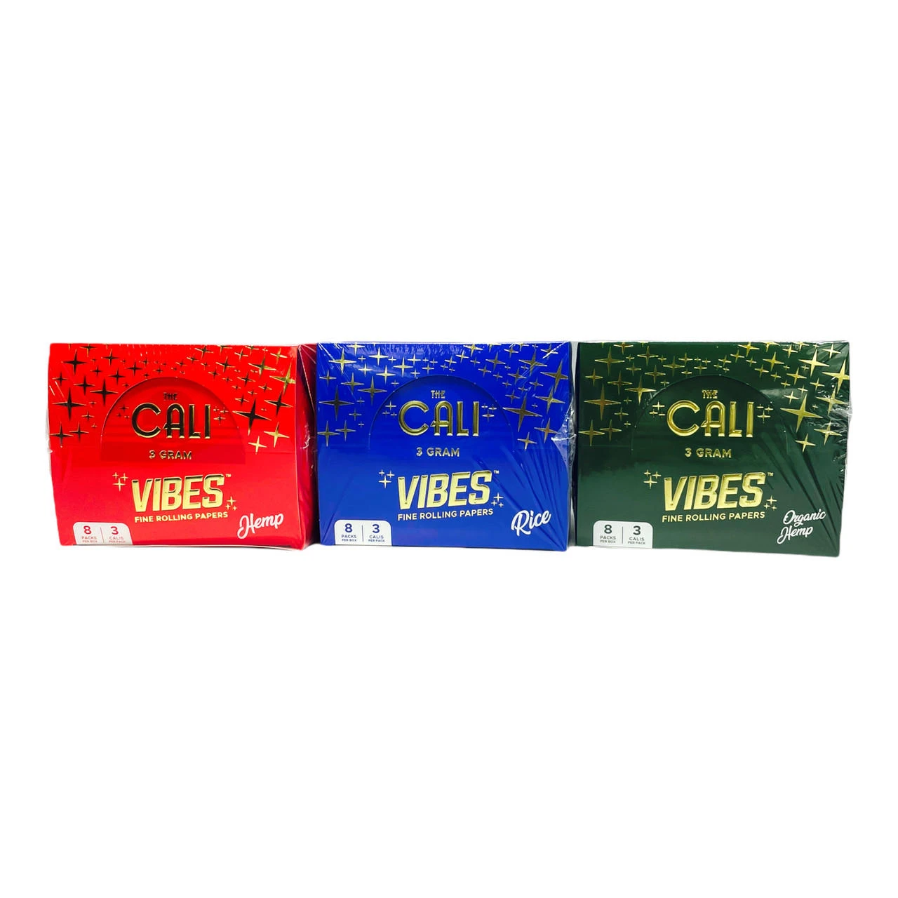 VIBES THE CALI 3 GRAMS FINE ROLLING PAPERS 8 PACKS / 3 PAPERS