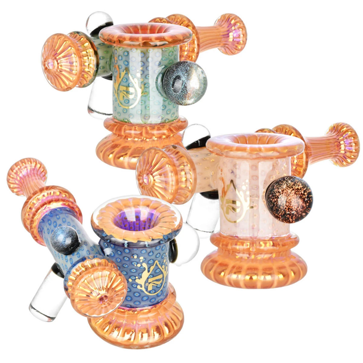 PULSAR LOOKING GLASS SIDE CAR BUBBLER PIPE 5" COLORS VARY - 1CT