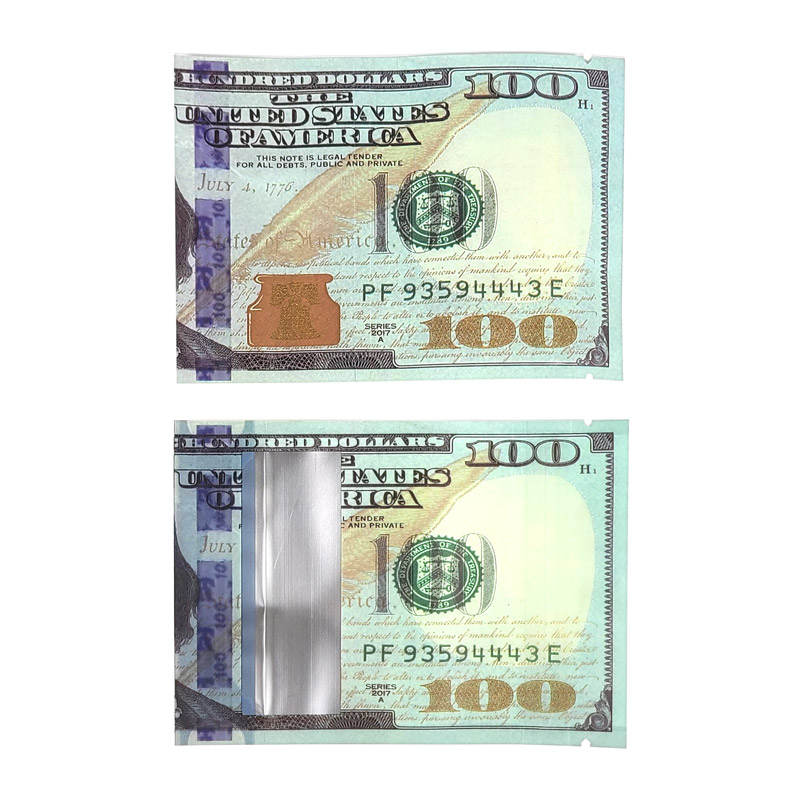SMELL PROOF BAGS 3.5G $100 BILL #3 - BAG OF 50 COUNT - (BMN-3)