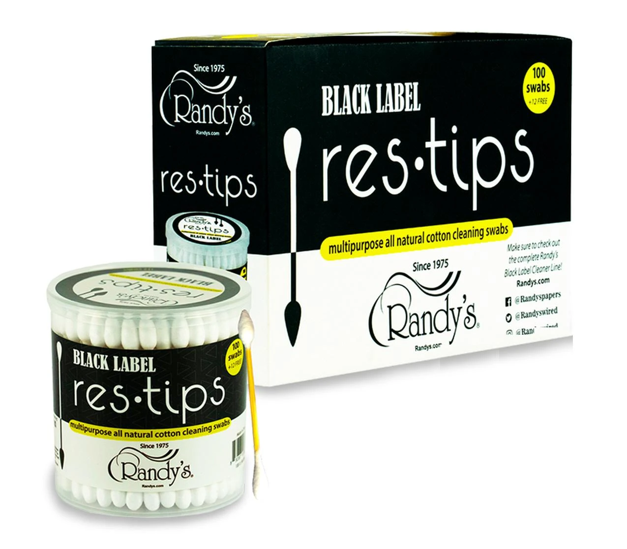 RANDY'S RES-TIPS COTTON SWABS - 6CT DISPLAY