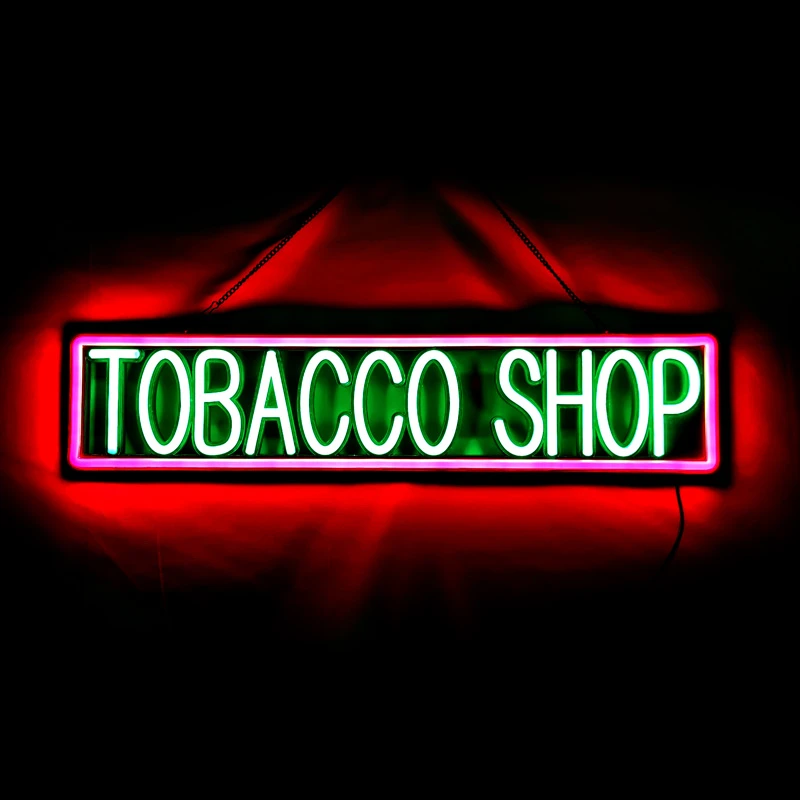 NEON LED SIGN WITH REMOTE - TOBACCO SHOP #2