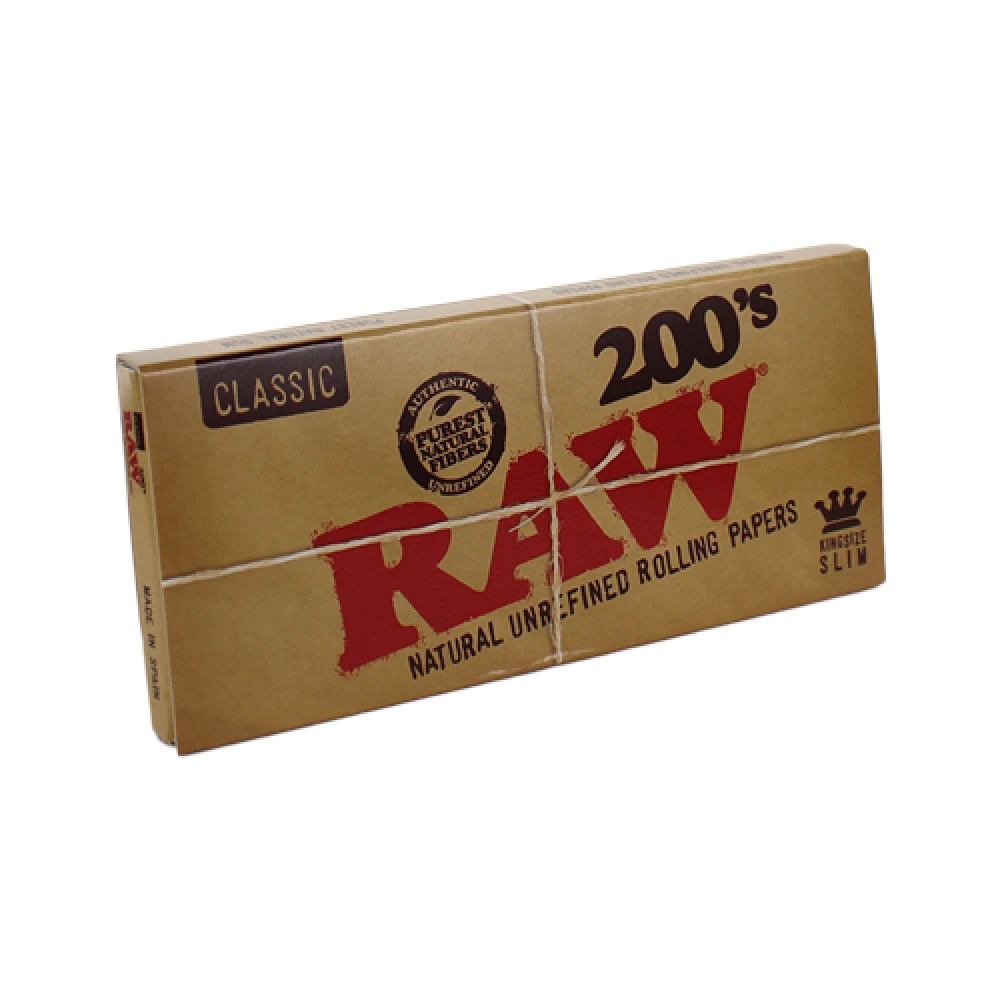 RAW CLASSIC KING SIZE SLIM ROLLING PAPERS 200'S - 40CT DISPLAY