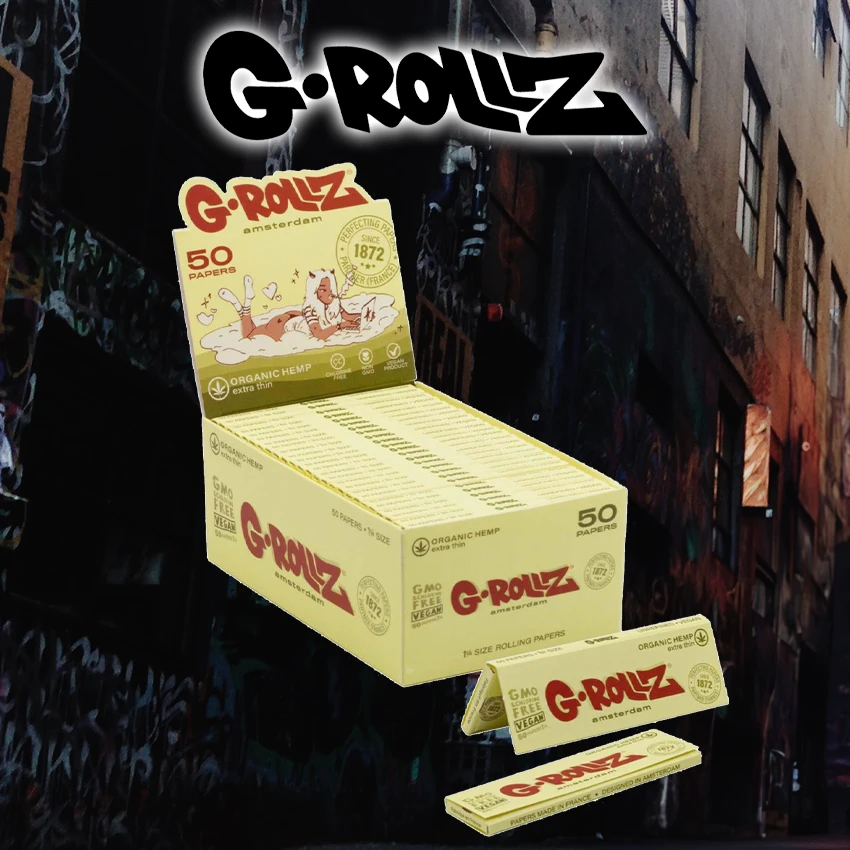 G-ROLLZ - ORGANIC HEMP EXTRA THIN 1¼ PAPERS - 50CT DISPLAY