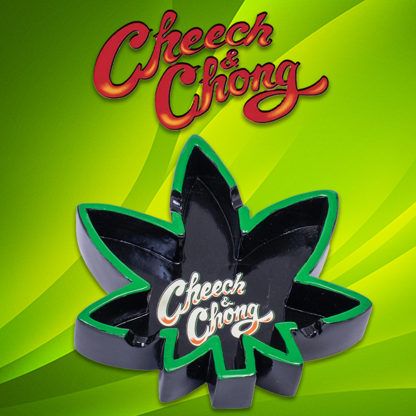 CHEECH & CHONG POLY RESIN LEAF ASHTRAY - DISPLAY OF 8CT