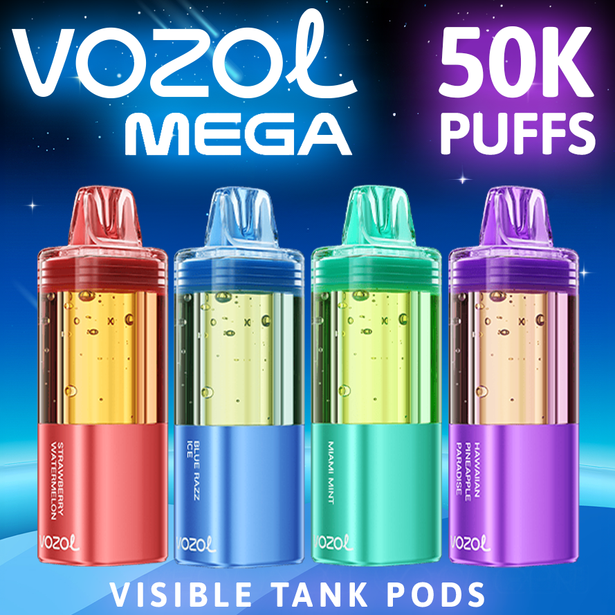 VOZOL MEGA 50,000 PUFFS DISPOSABLE VAPE (POD ONLY) - DISPLAY OF 10