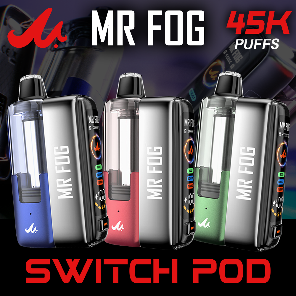 MR FOG SWITCH 45,000 PUFFS (FULL KIT) DISPOSABLE VAPE - DISPLAY OF 5