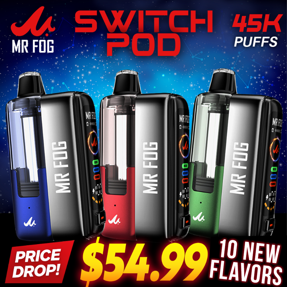 MR FOG SWITCH 45,000 PUFFS (FULL KIT) DISPOSABLE VAPE - DISPLAY OF 5
