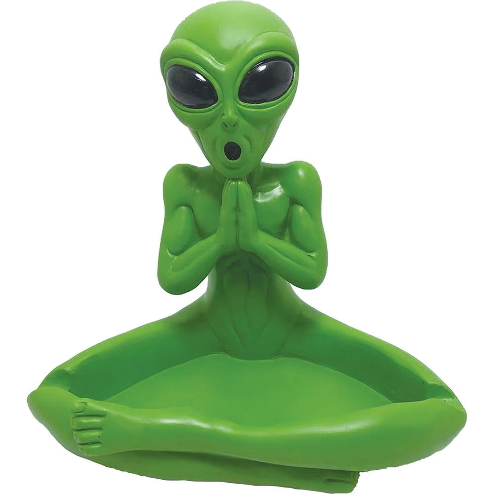 LARGE ALIEN YOGI POLYSTONE ASHTRAY - 1CT