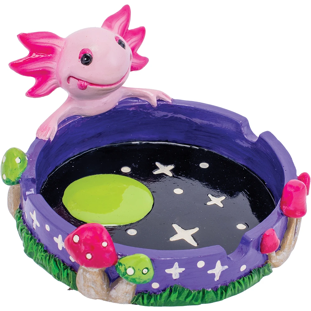 PINK AXOLOTL STAR & MUSHROOM ASHTRAY 5"