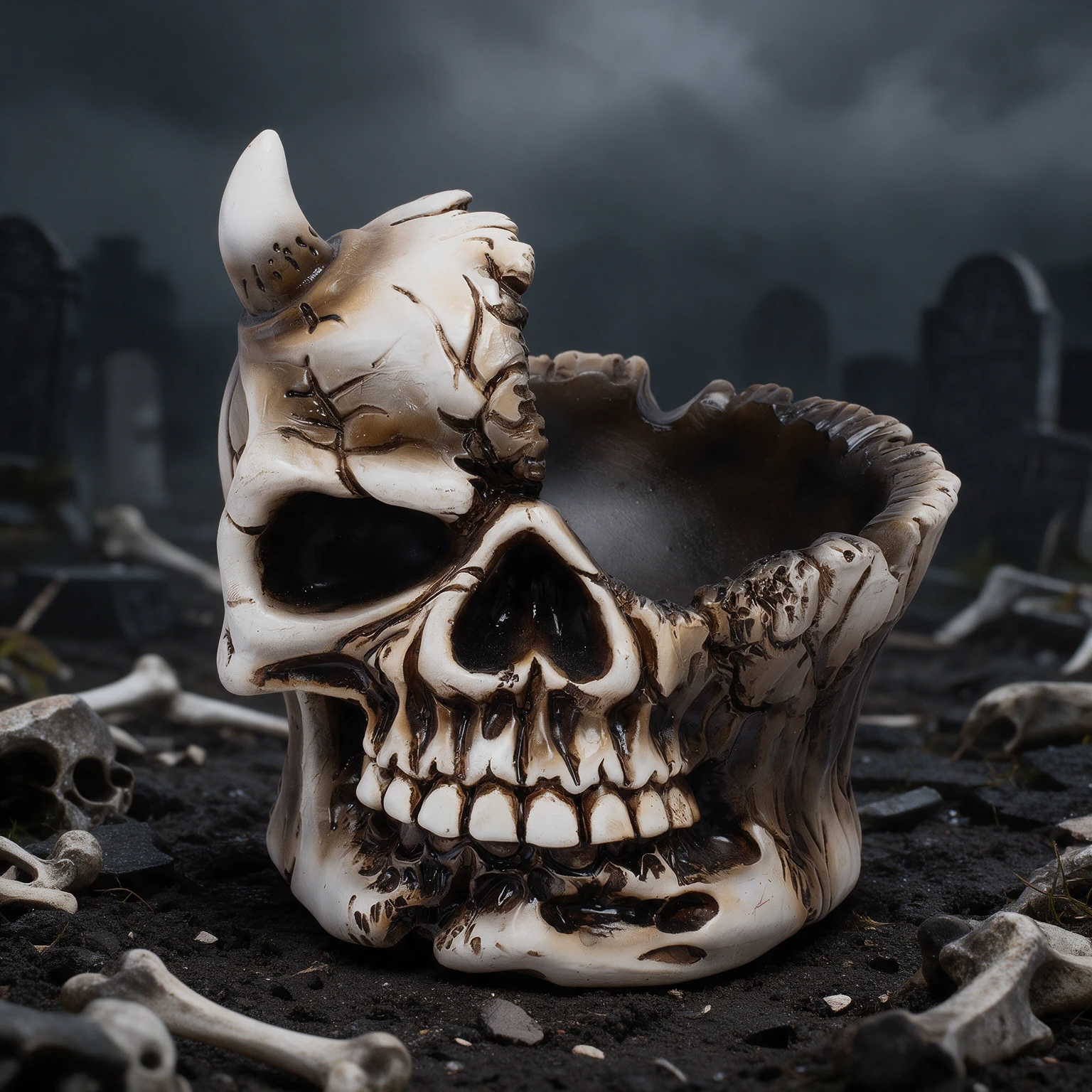FUJIMA HALF SKULL ASHTRAY