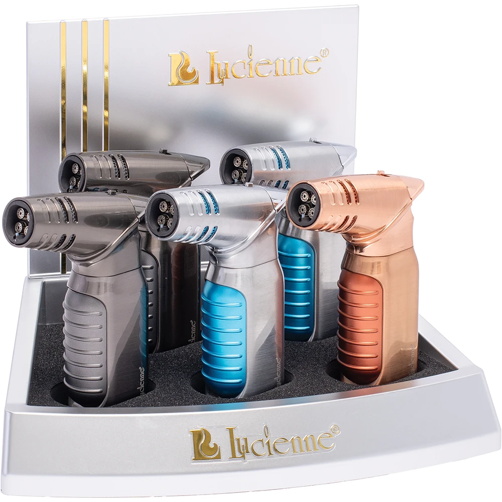 LUCIENNE QUADRUPLE TORCH LIGHTER - DISPLAY OF 5