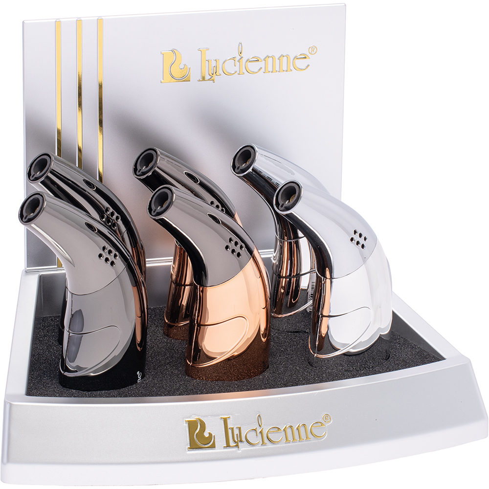 LUCIENNE ANGLE TORCH FLAME LIGHTER - 6CT DISPLAY - MT22