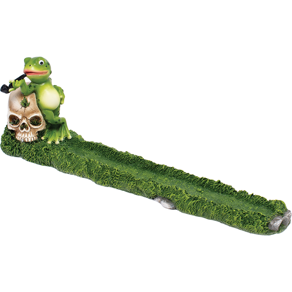 FUJIMA FROG ON SKULL INCENSE BURNER