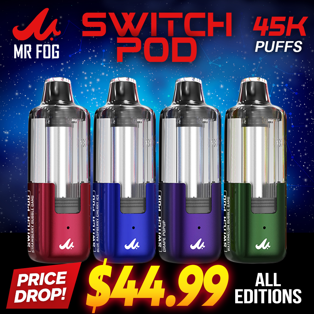 MR FOG SWITCH 45,000 PUFFS (ONLY POD) DISPOSABLE VAPE - DISPLAY OF 5