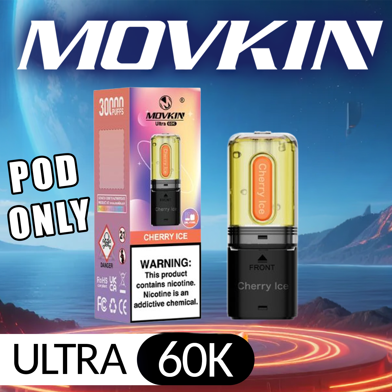 MOVKIN ULTRA 30,000 PUFFS DISPOSABLE VAPE (POD ONLY) - DISPLAY OF 5
