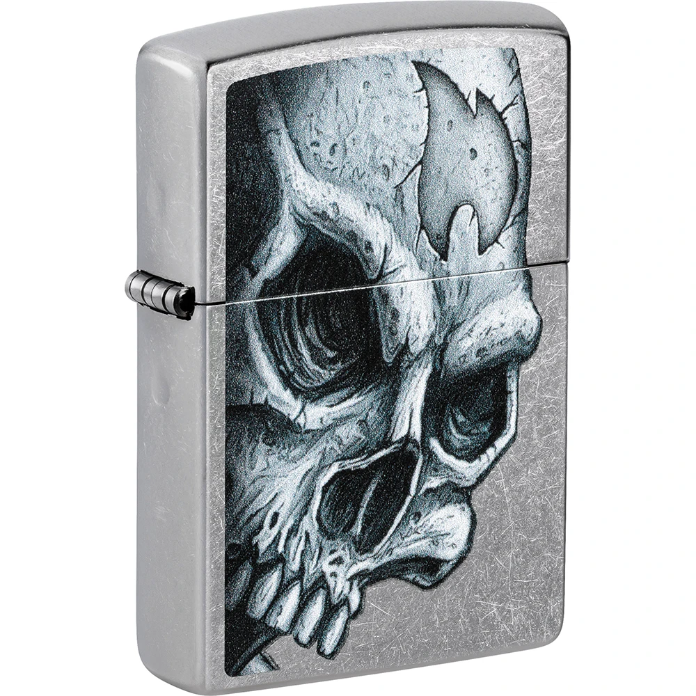 ZIPPO SKULL AND FLAME DESIGN LIGHTER