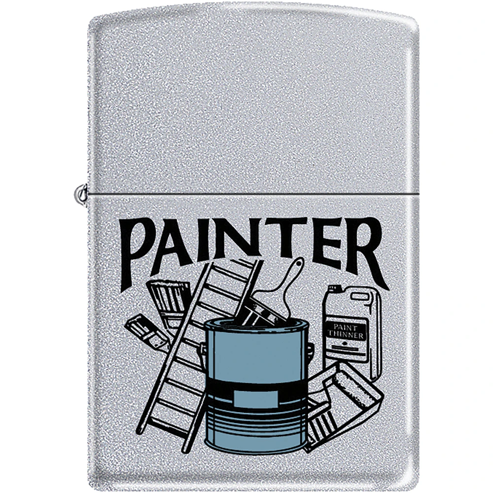 ZIPPO PAINTER WITH BLUE PAINT CAN LIGHTER