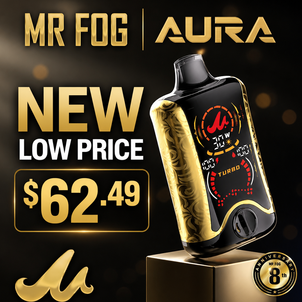 MR FOG AURA 60,000 PUFFS DISPOSABLE VAPE GOLD EDITION - DISPLAY OF 5