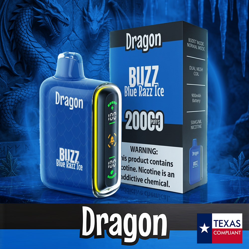 DRAGON 20,000 PUFFS DISPOSABLE VAPE - DISPLAY OF 5