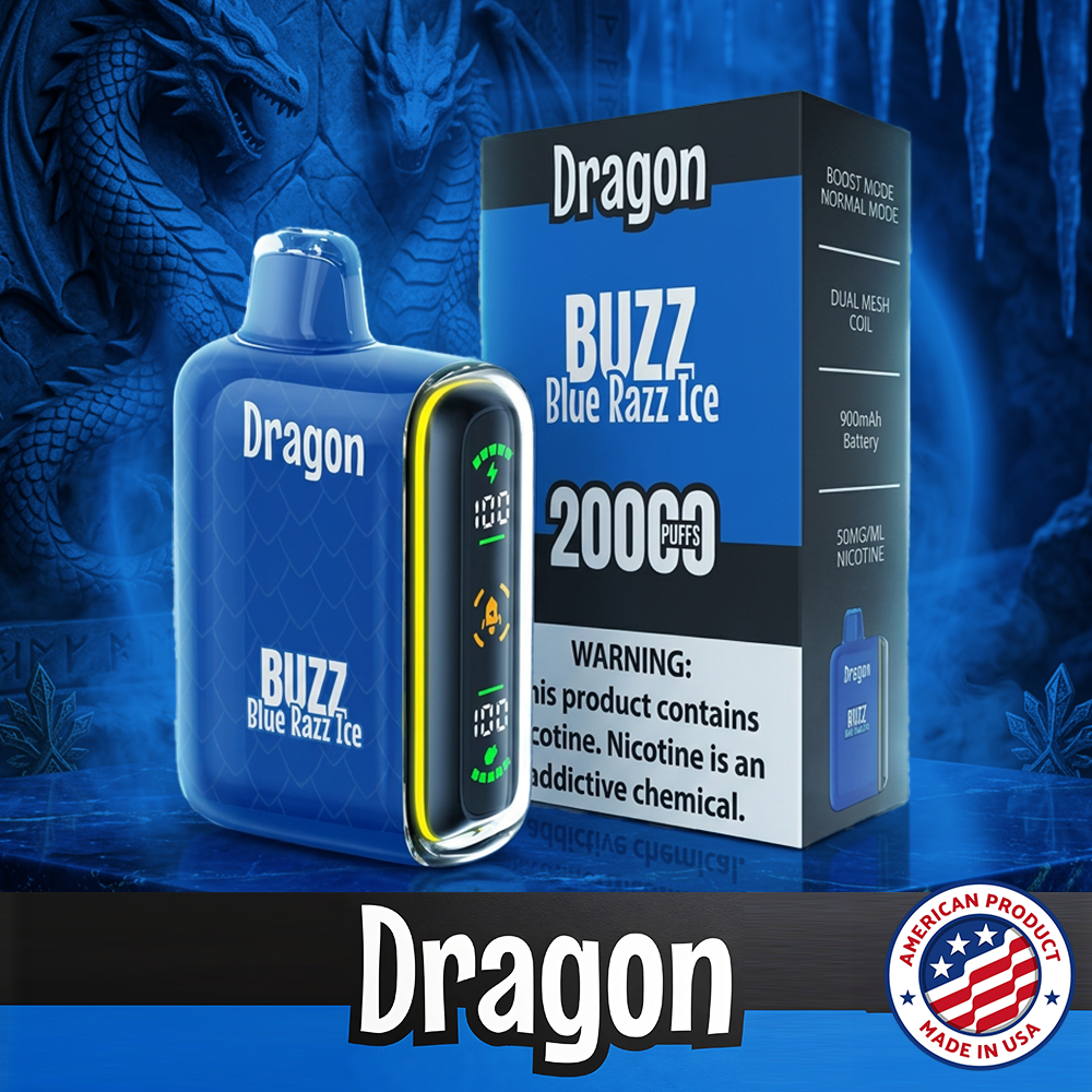 DRAGON 20,000 PUFFS DISPOSABLE VAPE - DISPLAY OF 5