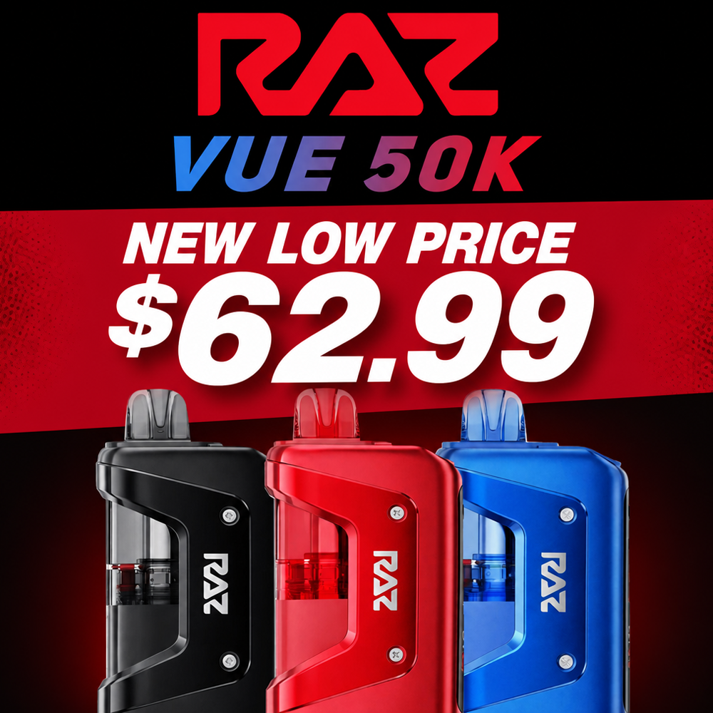 RAZ VUE 50,000 PUFFS DISPOSABLE VAPE (FULL KIT) - DISPLAY OF 5