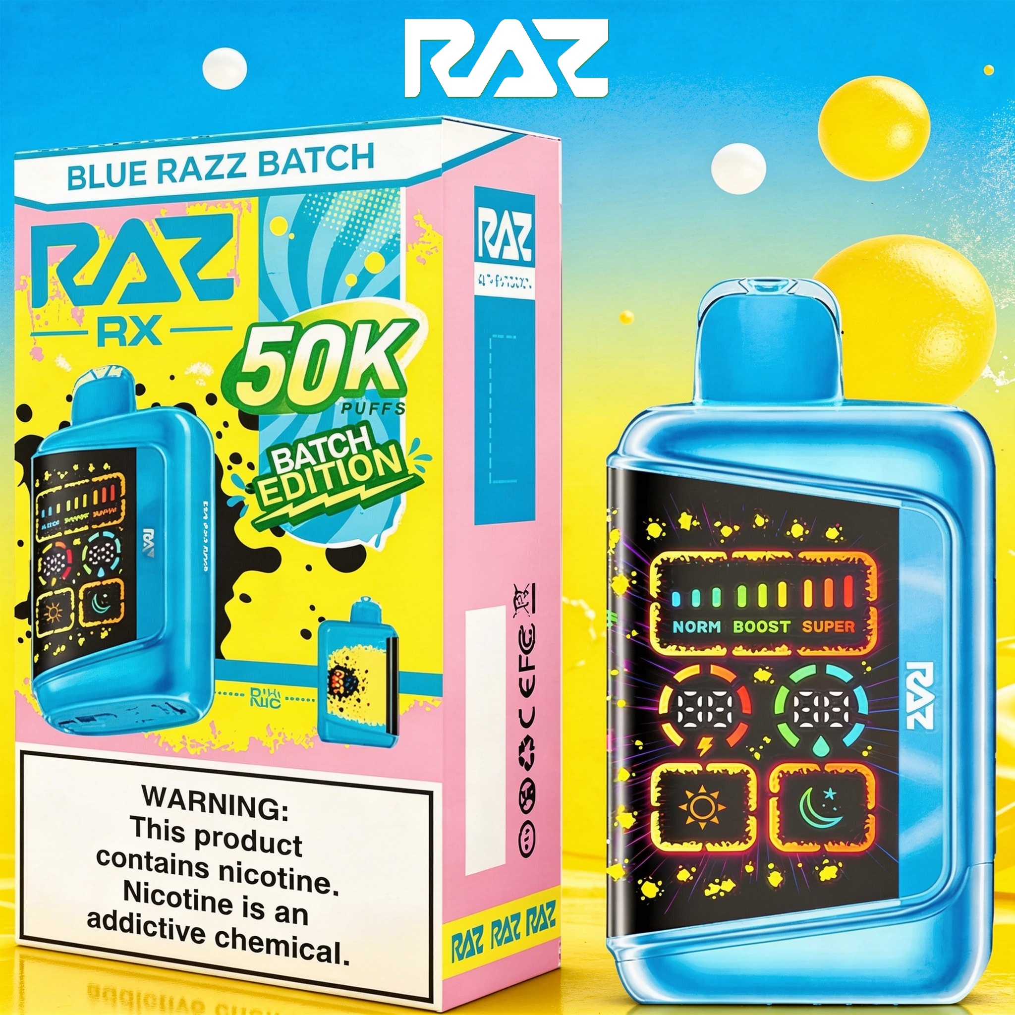 RAZ RX50K BATCH EDITION 50,000 PUFFS DISPOSABLE VAPE - DISPLAY OF 5