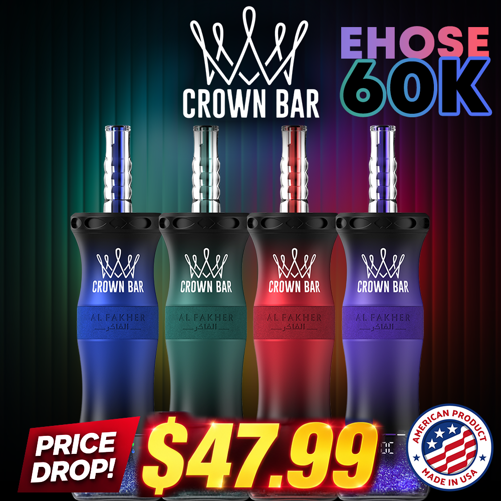 AL FAKHER CROWN BAR 60,000 PUFFS E-HOOSE X DISPOSABLE HOOKAH - DISPLAY OF 5