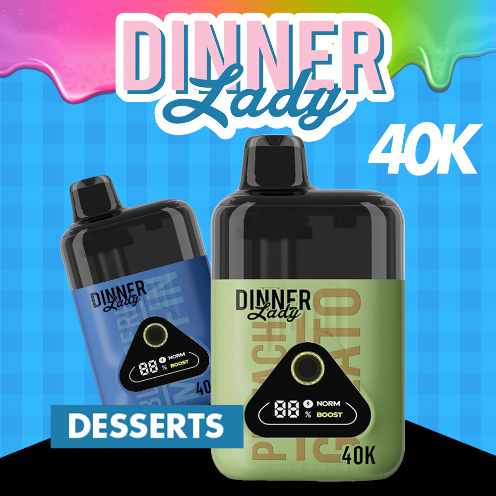 DINNER LADY DESSERTS 40,000 PUFFS DISPOSABLE - DISPLAY OF 5