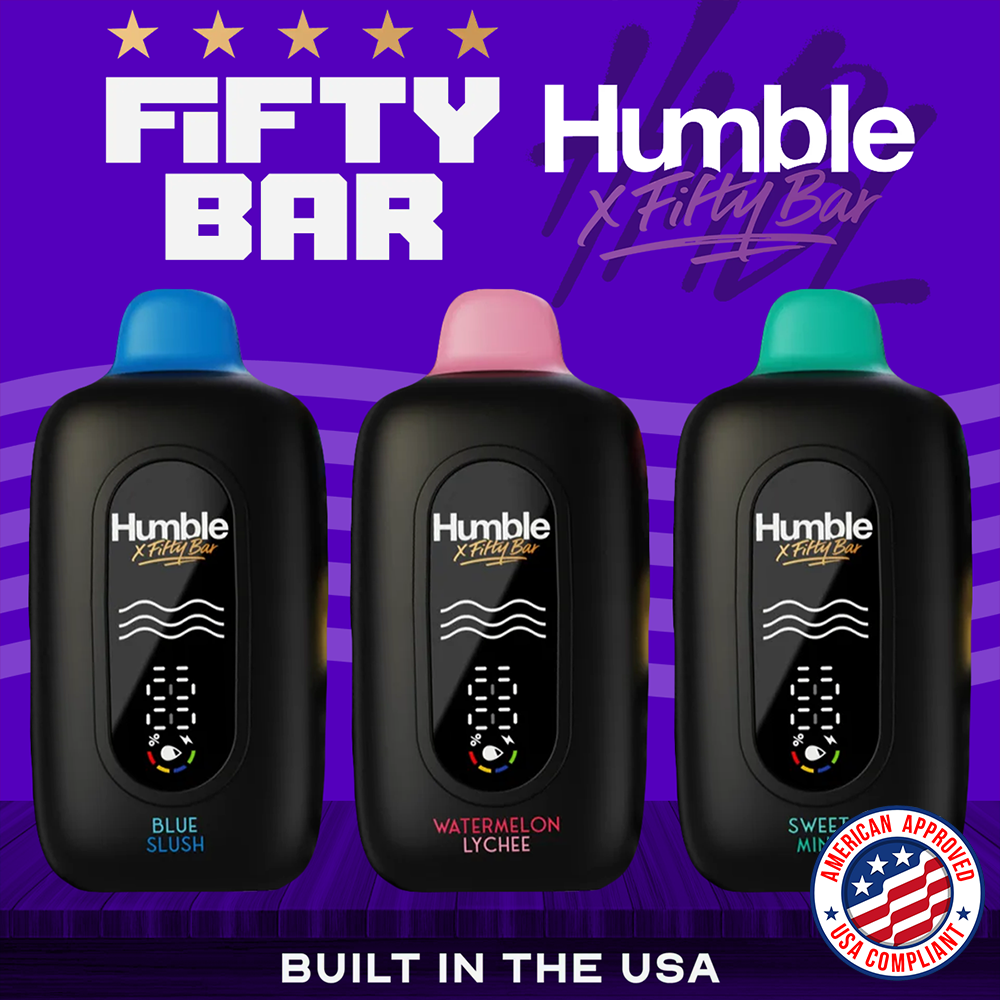 FIFTY BAR X HUMBLE 20,000 PUFFS DISPOSABLE VAPE - DISPLAY OF 5