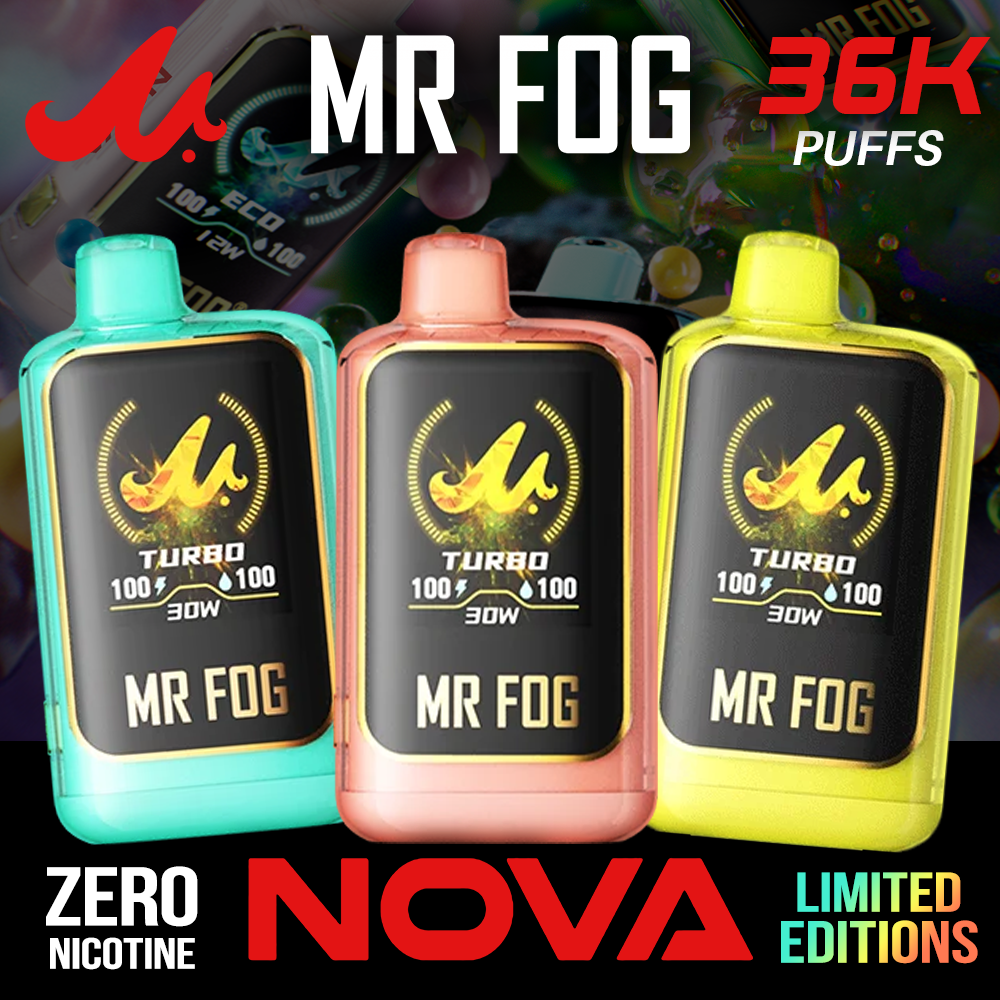 MR FOG NOVA SPECIAL EDITION (ZERO NICOTINE) 36,000 PUFFS DISPOSABLE VAPE - DISPLAY OF 5