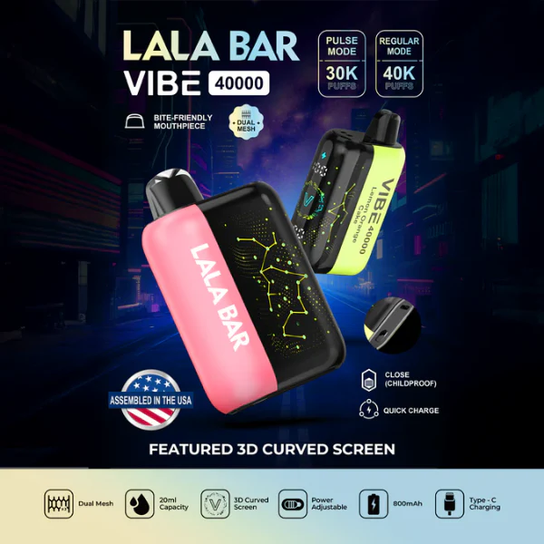 LALA BAR VIBE 40,000 PUFFS (US EDITION) DISPOSABLE VAPE - DISPLAY OF 5