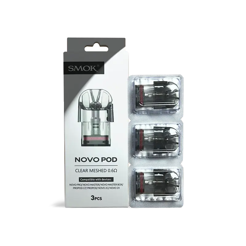 SMOK NOVO MESH 0.6OHM 3ML CLEAR POD - PACK OF 3