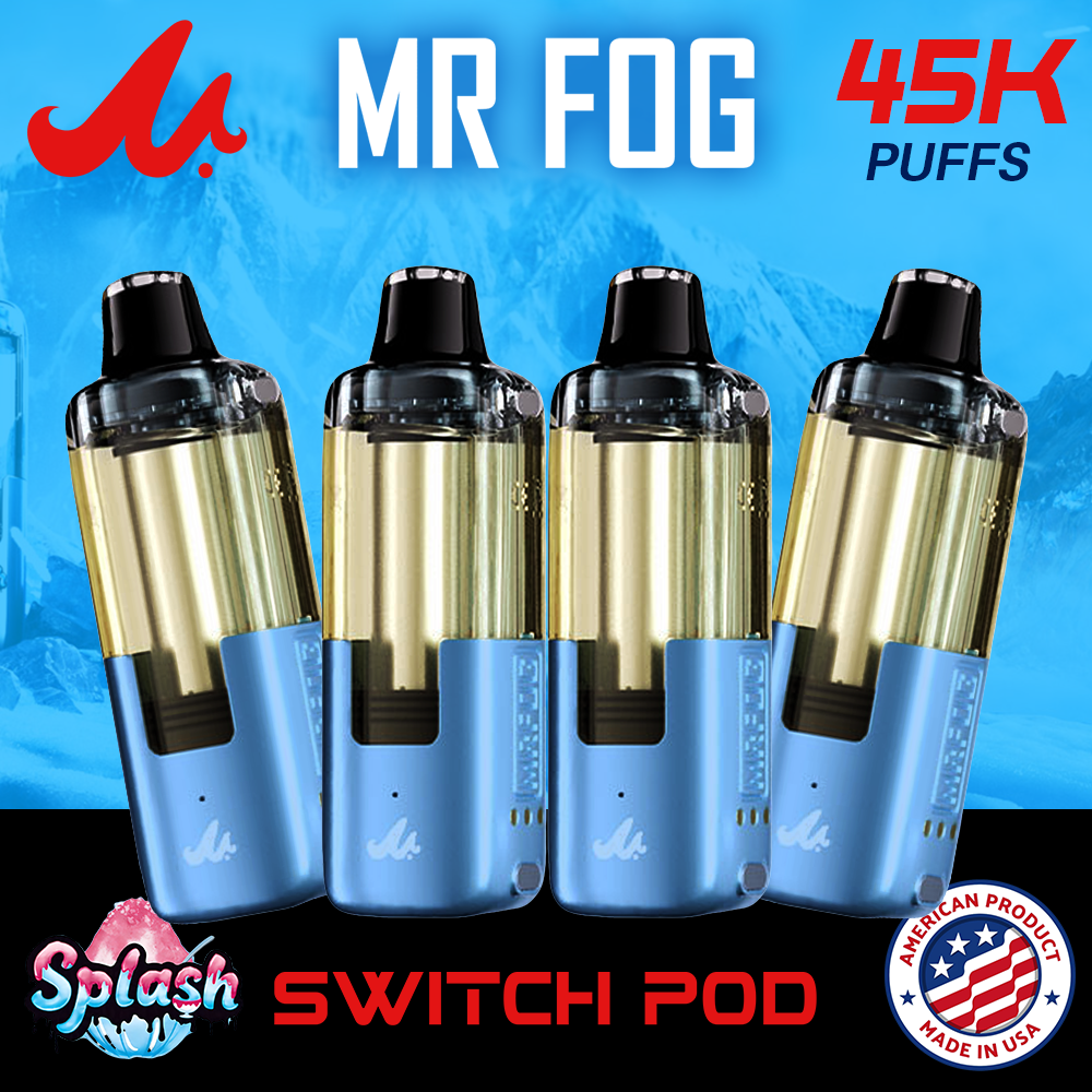 MR FOG SWITCH SPLASH EDITION 45,000 PUFFS (ONLY POD) DISPOSABLE VAPE - DISPLAY OF 5 (USA COMPLIANT VAPE)