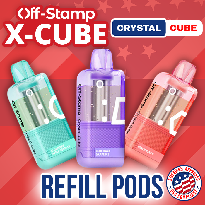 OFF STAMP X-CUBE CRYSTAL 35,000 PUFFS DISPOSABLE (POD ONLY) - DISPLAY OF 5