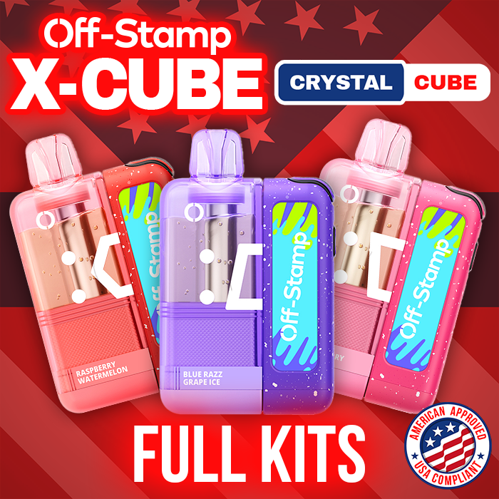 OFF STAMP X-CUBE CRYSTAL 35,000 PUFFS DISPOSABLE (FULL KIT) - DISPLAY OF 5