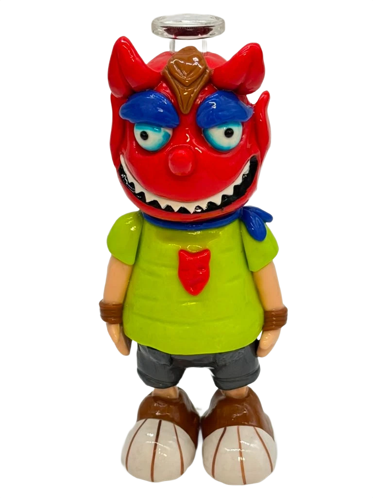 HEAVY DRESSED MONSTER GLASS WATERPIPE 7"