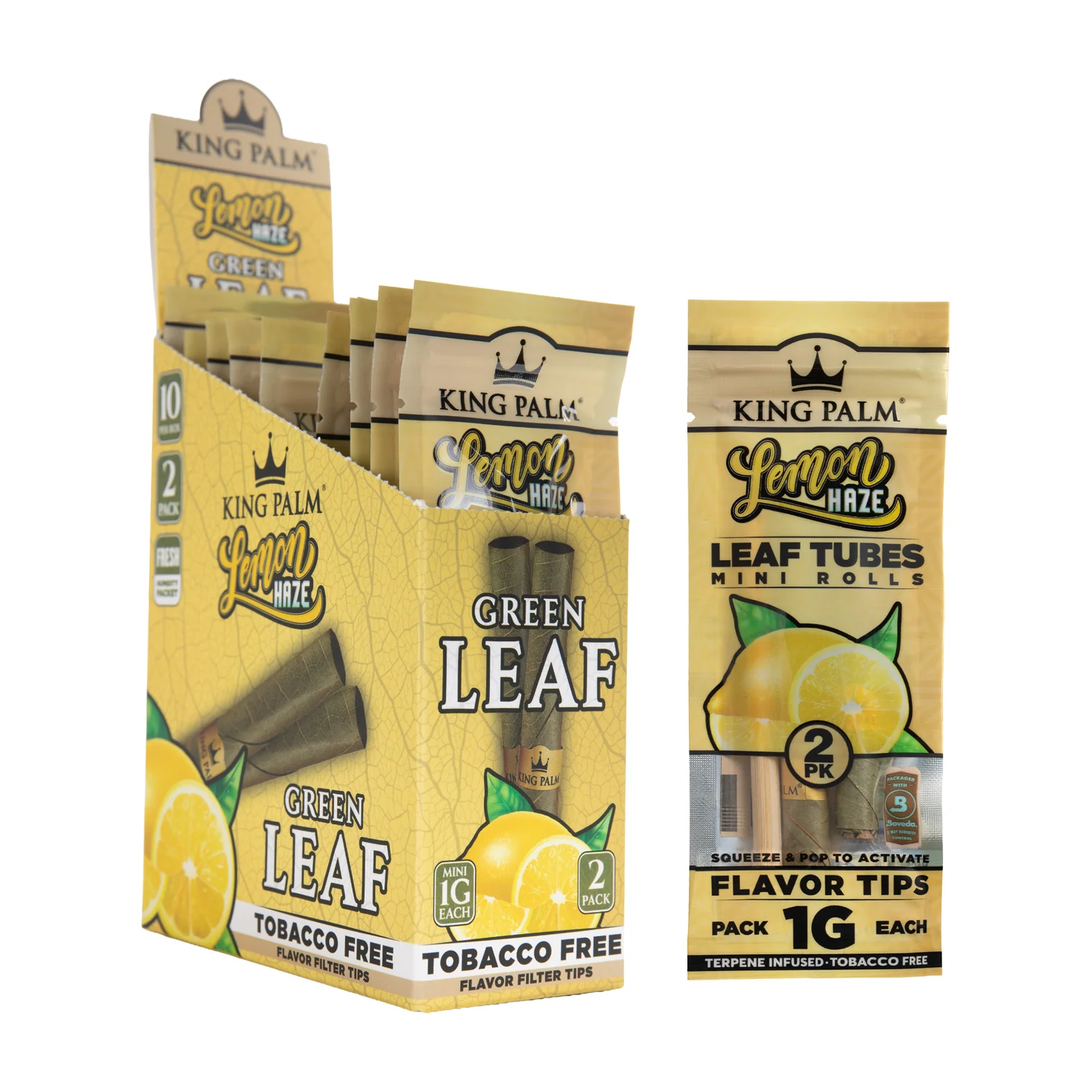 KING PALM GREEN LEAF 2-PACK MINI CONES - DISPLAY OF 10