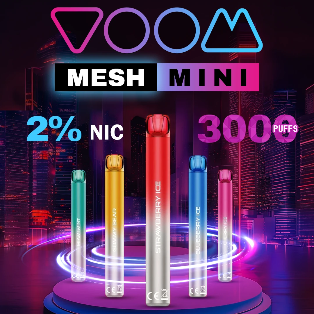 VOOM 2% NIC 3,000 PUFFS DISPOSABLE VAPE - DISPLAY OF 5