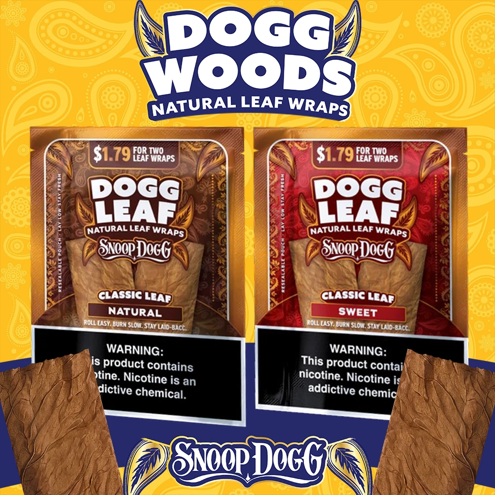 DOGG LEAF SNOOPDOGG 2-PACK NATURAL TOBACCO LEAF - DISPLAY OF 15