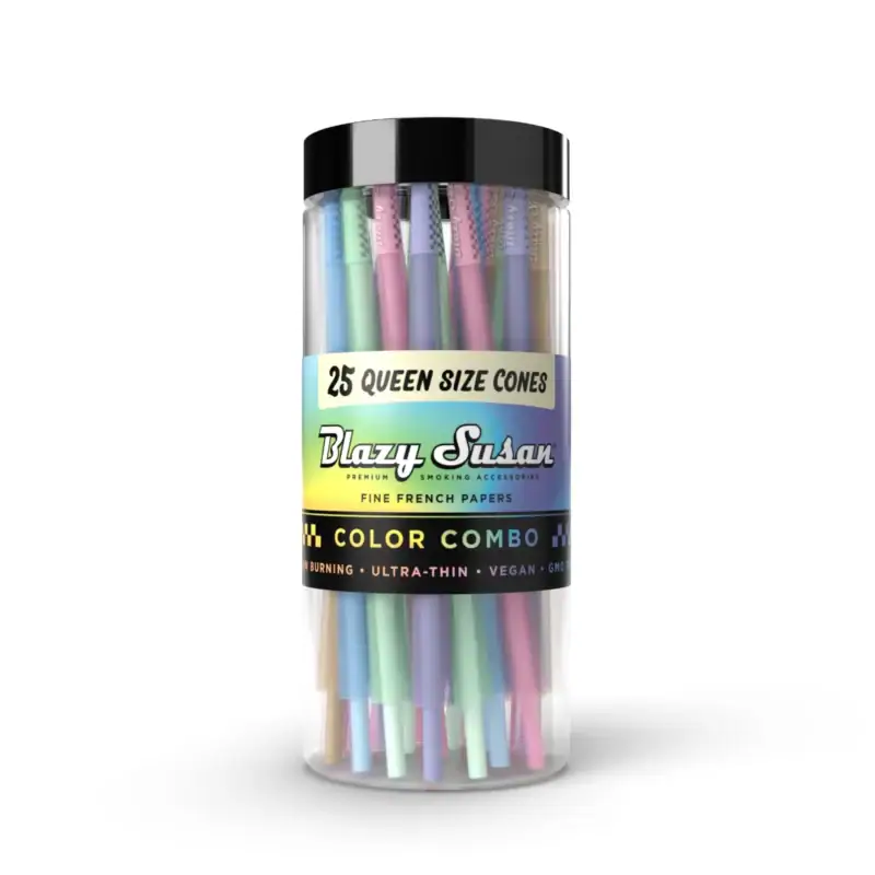 BLAZY SUSAN ULTRA RAINBOW PAPER CONES JAR OF 50