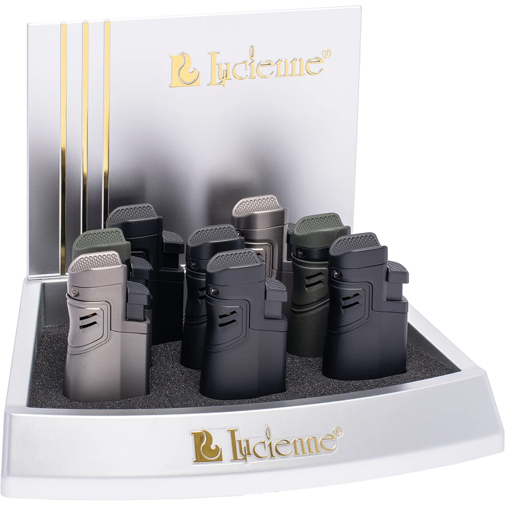 LUCIENNE QUAD JET TORCH CIGAR LIGHTER - DISPLAY OF 8