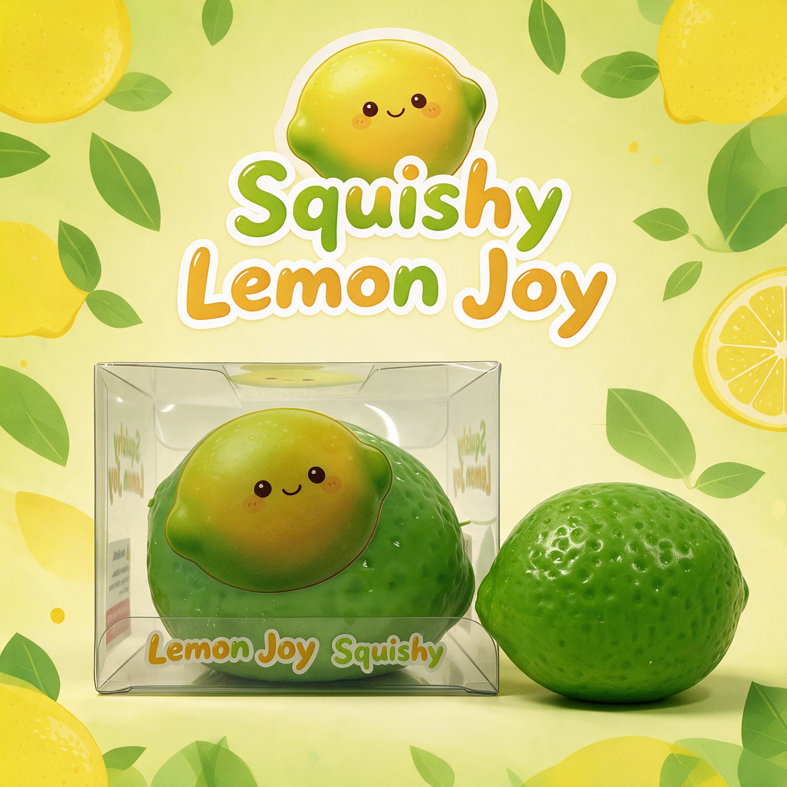 SQUISHY LEMON JOY SQUISH TOY - DISPLAY OF 12