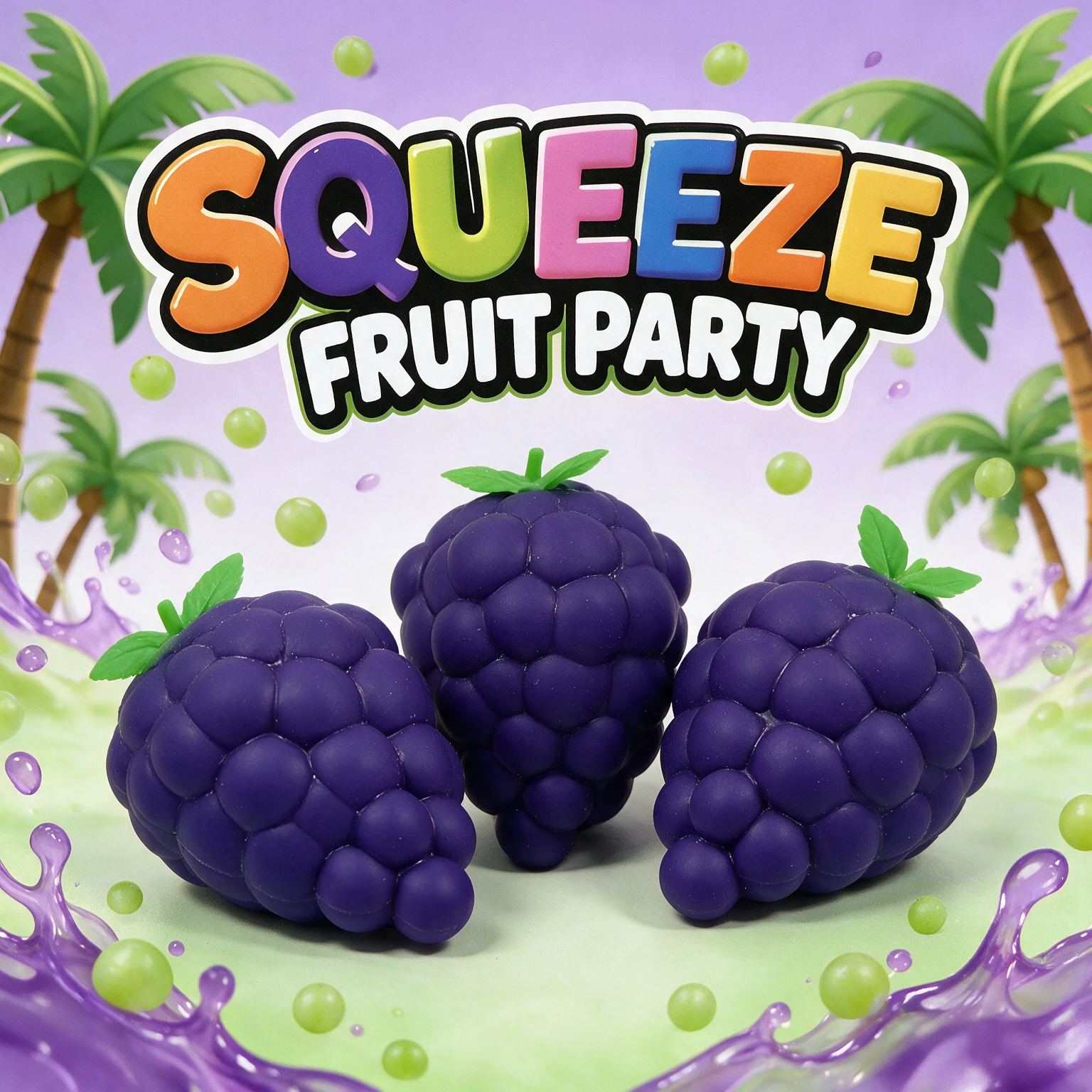 SQUEEZE FRUIT PARTY SQUISH TOY - DISPLAY OF 12