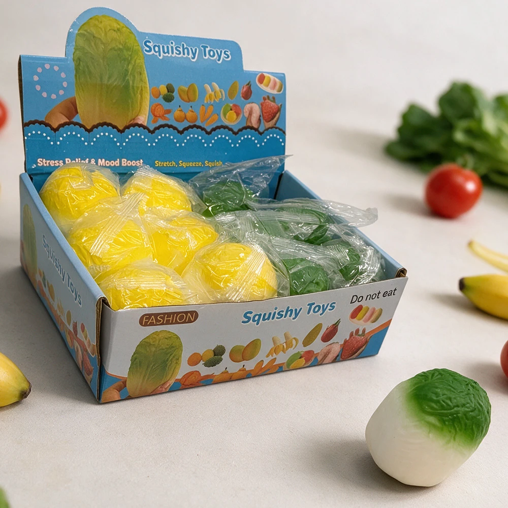 CABBAGE SQUISH TOY - DISPLAY OF 12
