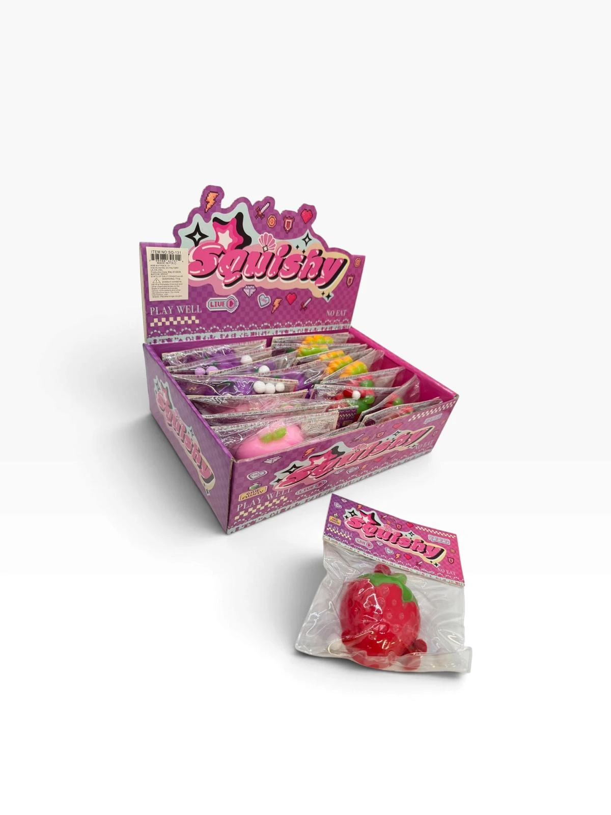 SQUISHY FRUITS SQUISH TOY - DISPLAY OF 20