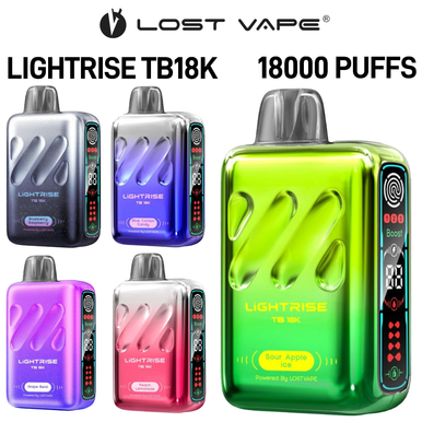 LIGHTRISE TB18K *POWERED BY LOST VAPE* 18,000 PUFFS DISPOSABLE VAPE 18ML -  DISPLAY OF 5